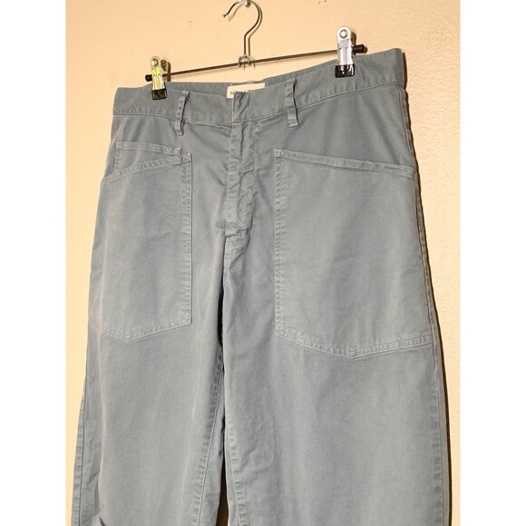 Nili Lotan Shon Pants 4 Vintage Blue Barrel Leg Cotton - Picture 3 of 8